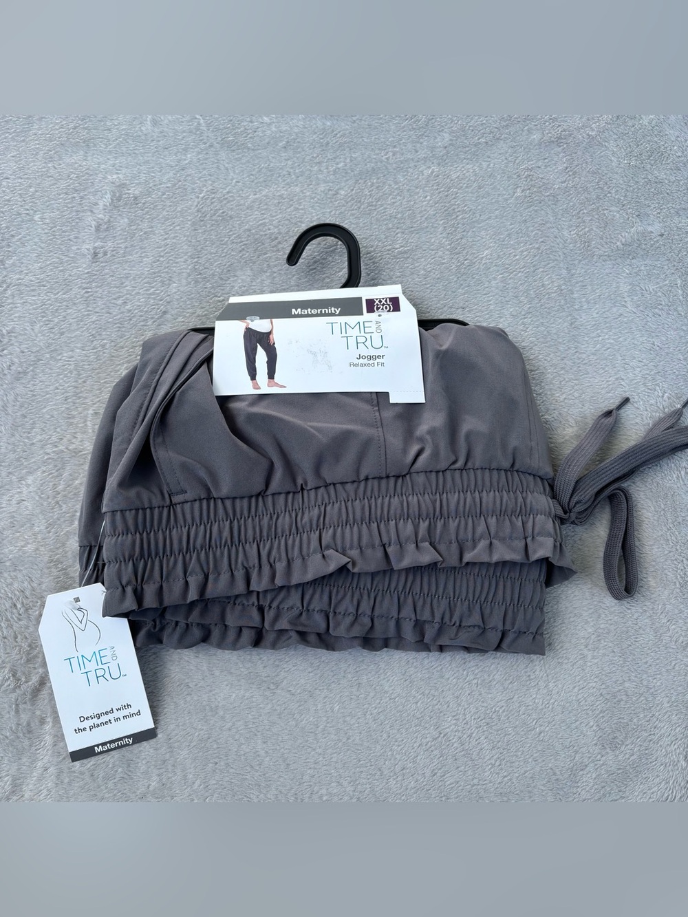 NWT Maternity Jogger Pants Womens Size XXL (20) Relaxed Fit Comfy! Gray